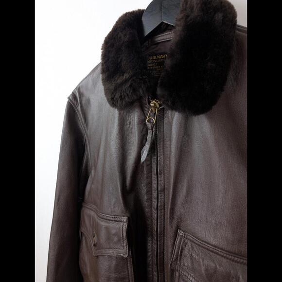 [SOLD] GIBSON & BARNES x US NAVY Men's Sz US 38R G-1 Intermediate Flight Jacket - Picture 5 of 14